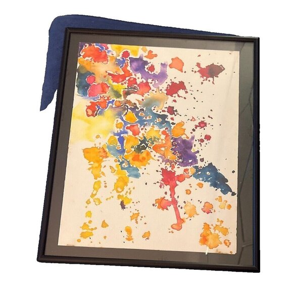 Framed Abstract Watercolor Paintings Original 14 x 12 Horizontal or Vertical - Picture 10 of 16